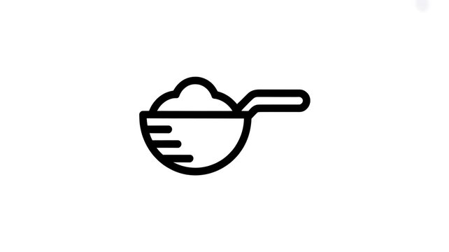 Measuring scoop icon with powder