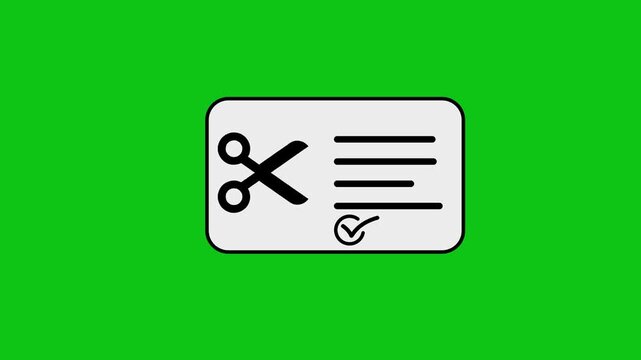Animated coupon or discount voucher icon on a green screen background for promotional offers and savings.