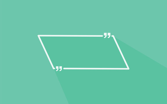Green background with white quote box frame vector illustration