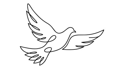 Fototapeta premium Dove bird continuous line drawing vector illustration
