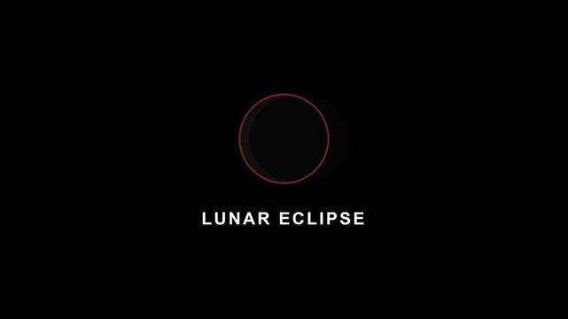 Lunar Eclipse Animated Icon Showing Earth Shadow Crossing the Moon