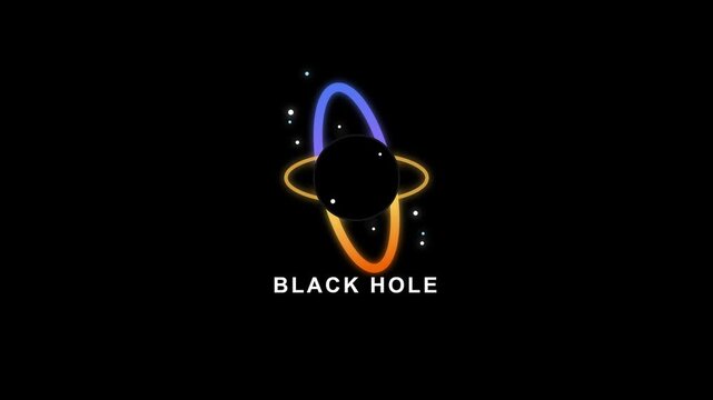 Black Hole Animated Icon with Cosmic Gravity and Space Singularity
