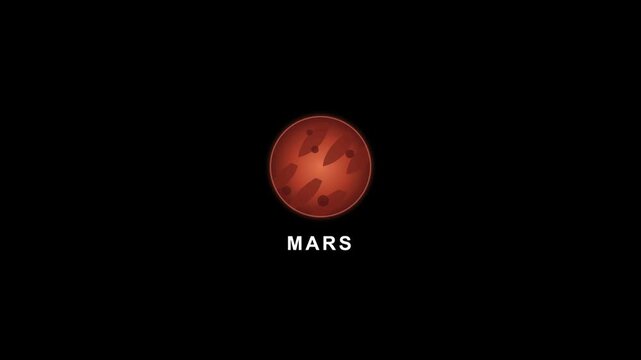 Mars Planet Animated Icon with Red Surface Astronomy Concept
