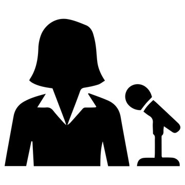 Female Podcast Host Glpyh Icon
