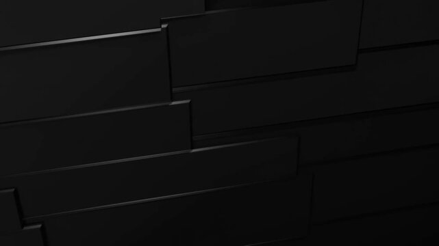 Black geometric layered panels forming an abstract dark background with angular edges