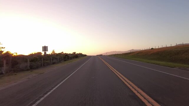 Big Sur Pacific Coast Highway Southbound 9 San Simeon to Morro Bay 13 Rear View MultiCam Driving Plate California USA