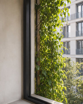 Green Climbing Plants On Residential Facade