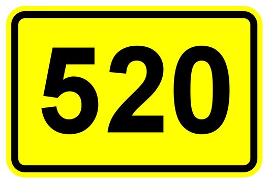 Illustration eines Schildes der Bundesstra&szlig;e B 520 in Deutschland	
