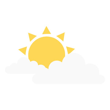 Sun Behind Clouds Weather Vector Icon