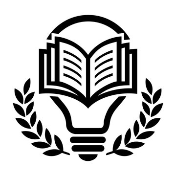 Education Light Bulb and Open Book Vector Icon