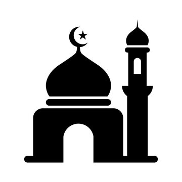 Mosque with Crescent and Star Islamic Vector Icon