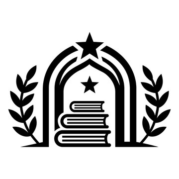 Academic Books and Laurel Arch Vector Icon