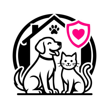 Pet Insurance Protection Dog and Cat Vector