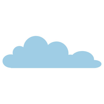 Simple Blue Cloud Vector Icon