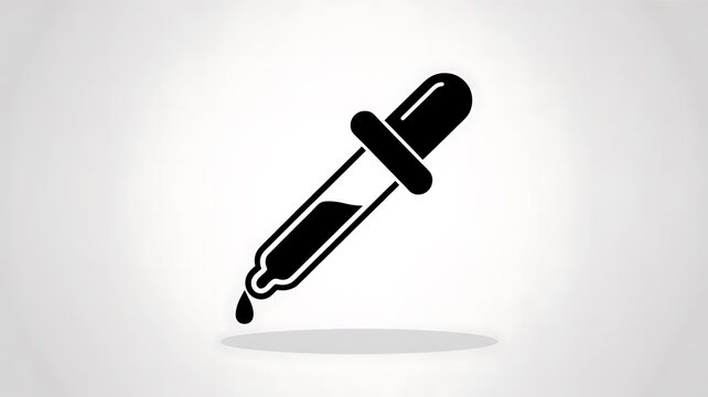Black eye dropper icon for medical research