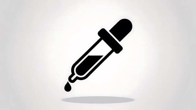 Black eye dropper icon with liquid drop