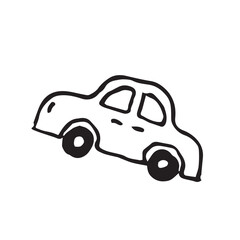 Fototapeta premium Cute Hand Drawn Toy Car Doodle Icon Vector Illustration