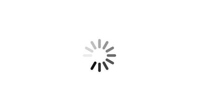 Loading lines circle white icon. Wheel loading concept icon