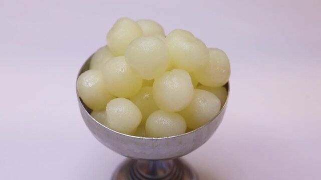 Rasgulla an indian dessert white balls dipped in sugar syrup
