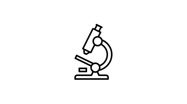 Simple line icon of a science microscope