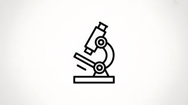Simple black microscope line icon