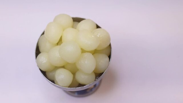 Rasgulla an indian dessert white balls dipped in sugar syrup