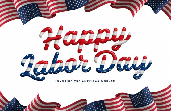 Happy labor day hand lettering background banner template.Vector illustration