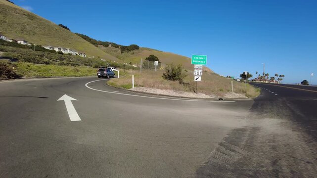 Big Sur Pacific Coast Highway Southbound 10 Pismo Beach to Vandenberg 01 Front View MultiCam Driving Plate California USA