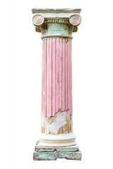 Fototapeta premium Pink green Greek ancient column pillar architecture greek.