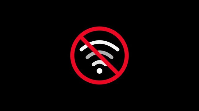 Wifi icon with prohibited sign disabled animation