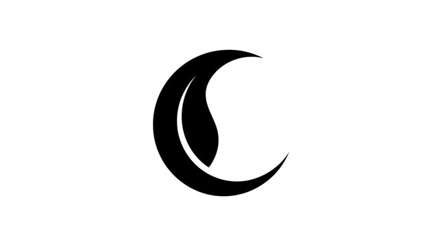 Crescent Leaf Seal Icon Vector