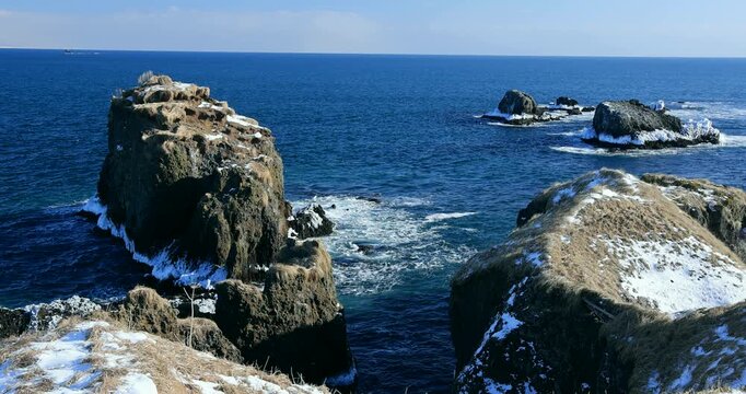 冬の霧多布岬