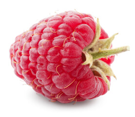 One tasty ripe raspberry isolated on white © New Africa