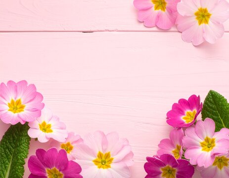pink flower frame with primula