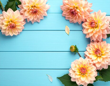 flowers on wooden background