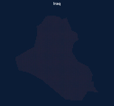 Iraq country map outline with dark silhouette style Vector