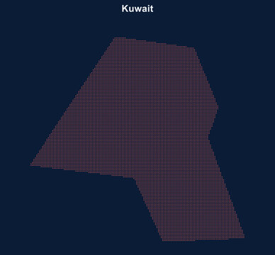 Detailed map grid of kuwait with administrative boundaries Vector