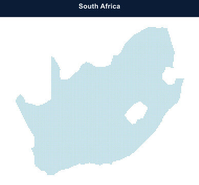 Dotted pixel map of south africa isolated on white background Vector