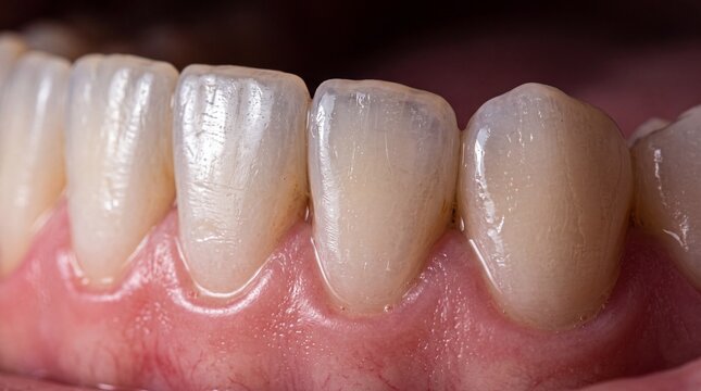 Macro Close-Up of Healthy Human Teeth and Gums