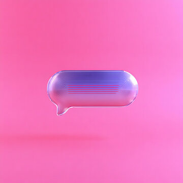 Elongated, Translucent 3D Chat Bubble