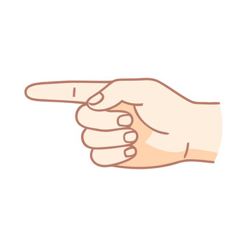 Pointing hand gesture icon indicating direction selection or user interaction