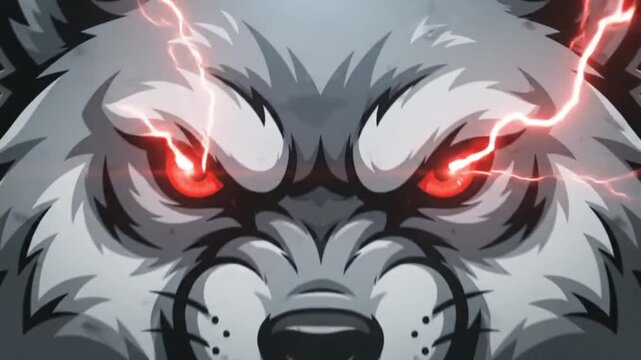 Red Devil Mask with Fiery Black Flames Horror Tattoo Style Halloween Vector Illustration