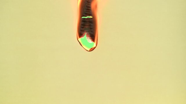 Burning paper on green screen background
