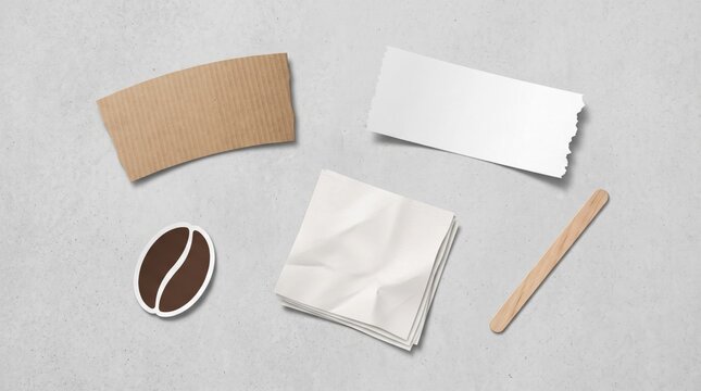 Coffee Cup Bandage Cross Flat Lay Grey Photo