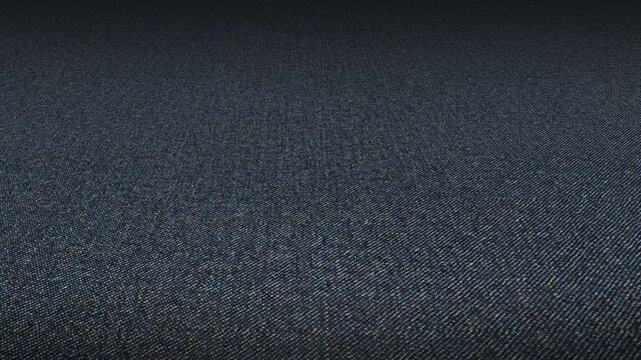 Close up pan of soft Italian blue twill flannel fabric showing rich weave texture and fine quality tailored material for high end fashion design background