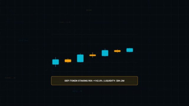Abstract Motion Graphic of Cryptographic Blockchain Network with Sequential Connected Data Blocks