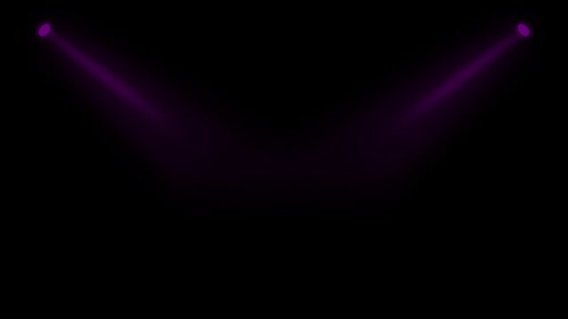 Colorful stage lights shining through abstract smoke, flashing led wall projectors and neon particle effects, empty studio spotlight transparent background, seamless loop animation, 4k motion video