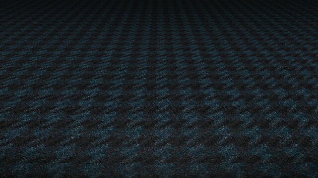 Detailed slider motion across Italian textured teal and black tweed flannel fabric revealing intricate woven pattern and dynamic color tone details