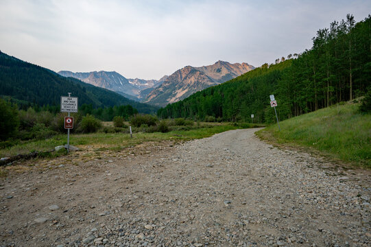 Castle Creek Trail near Aspen, Colorado in early morning light.