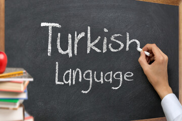 Hand writing Turkish language on blackboard © nayefhammouri